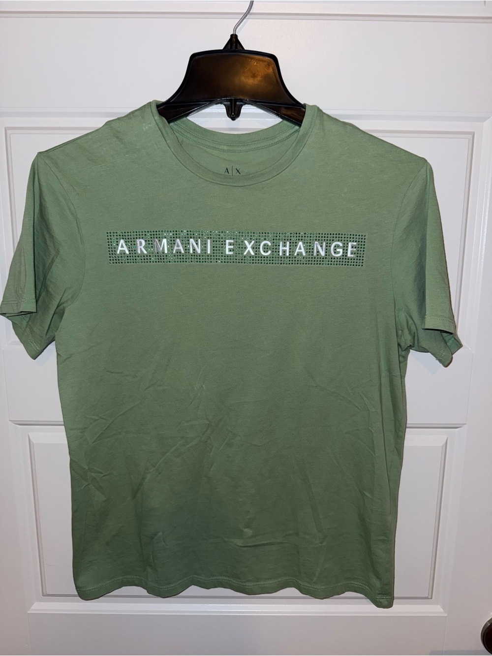 Armani Exchange Olive Green Logo Short-Sleeve Tee